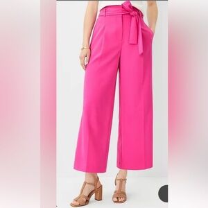 Ann Taylor Vibrant Pink Wide-Leg Pants